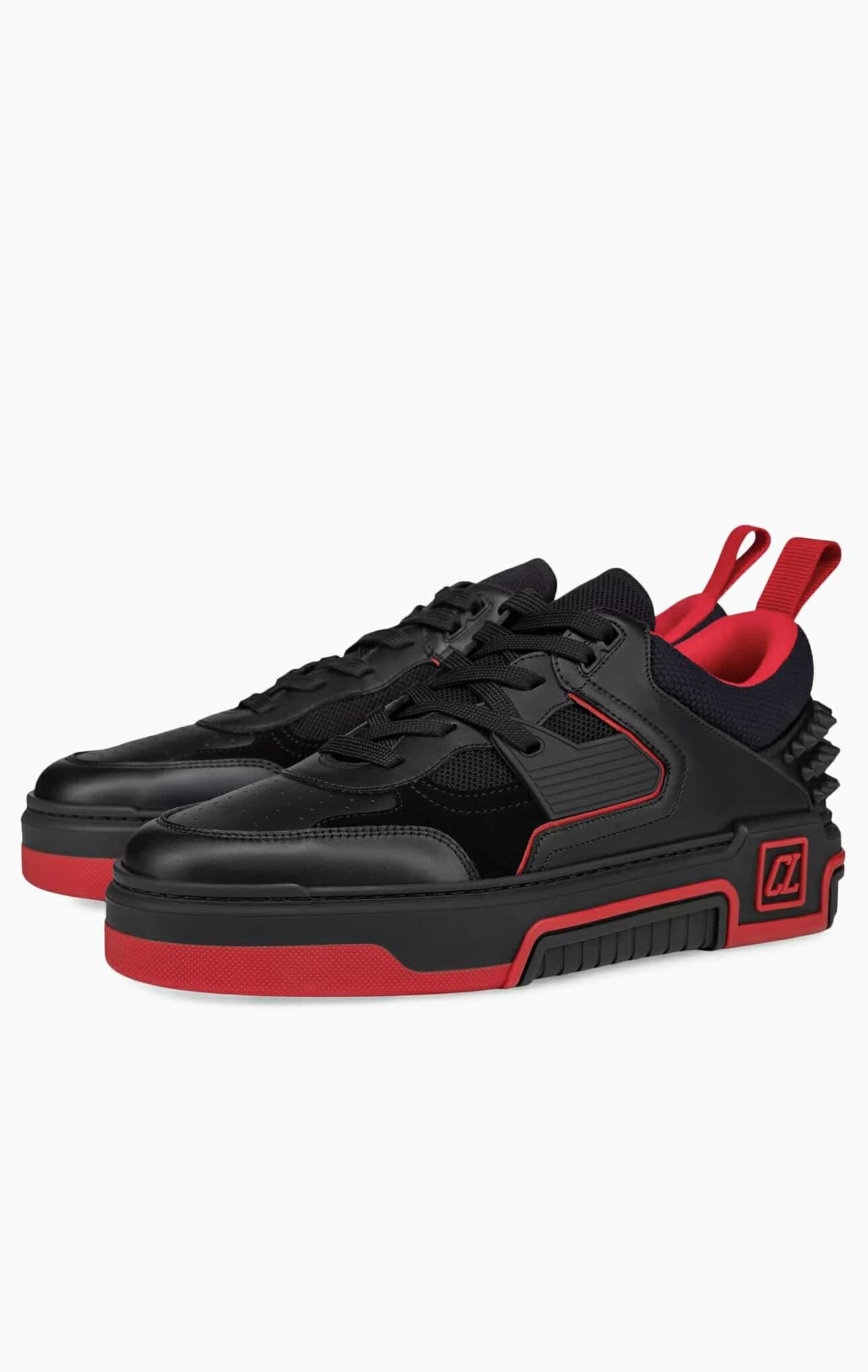 Chistian Louboutin Low Top Sneakers Black and Red